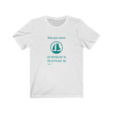 T-shirt unisexe : Sea you soon (voilier) - Visuel sarcelle
