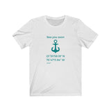 T-shirt unisexe : Sea you soon (ancre) - Visuel sarcelle