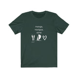 T-shirt unisexe : Mange, navigue, aime (voilier) - Visuel blanc